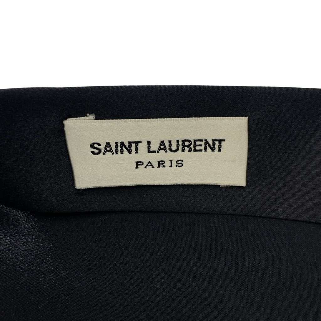 SAINT LAURENT PARIS / サンローランパリ | シルク リボン ボウタイシャツ | XS | ブラック | レディース