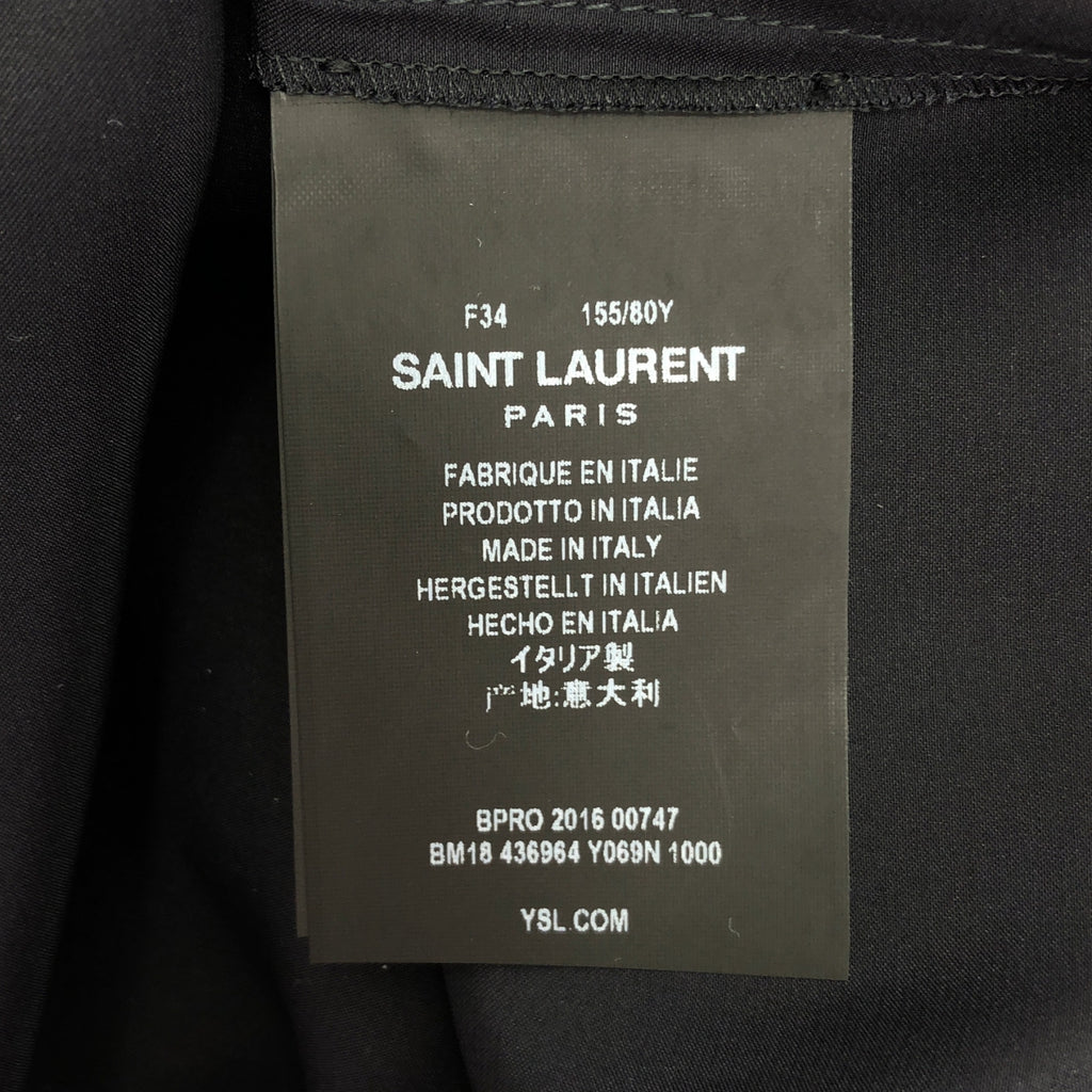 SAINT LAURENT PARIS / サンローランパリ | シルク リボン ボウタイシャツ | XS | ブラック | レディース