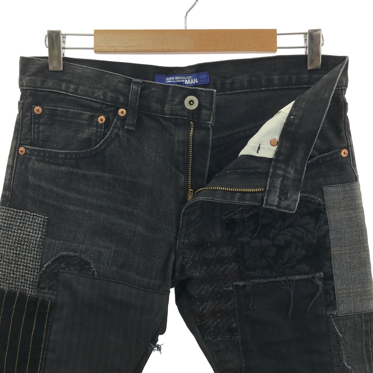 JUNYA WATANABE COMME des GARCONS MAN / 준야와타나베 콤데 걸슨맨 | 2021AW | 패치워크 다소재 MIX 세르빗치 데님 팬츠 | S |