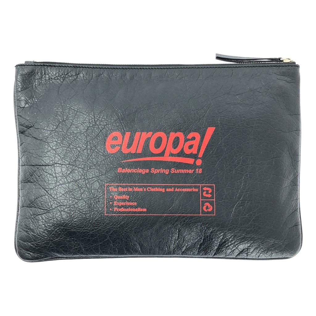 【美品】  BALENCIAGA / バレンシアガ | 506794 europa! レザークラッチバッグ | ブラック | レディース