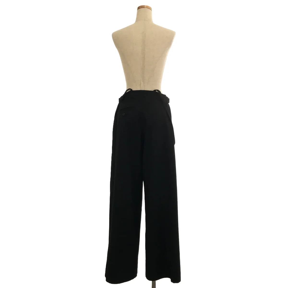 [品相良好] Yohji Yamamoto FEMME |附吊帶、側開衩、調配、寬褲的工裝褲 |黑色 |女性的