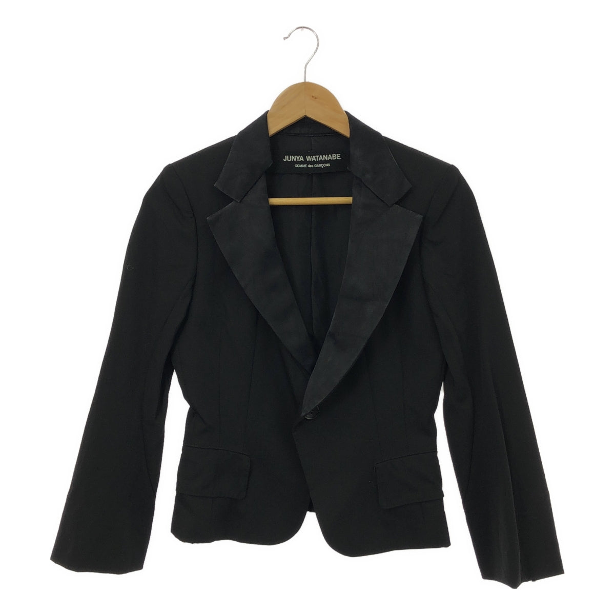 JUNYA WATANABE COMME des GARCONS / 준야와타나베 | 다른 소재 전환 싱글 브레스트 재킷 / 총 안감 | 블랙 | 여성