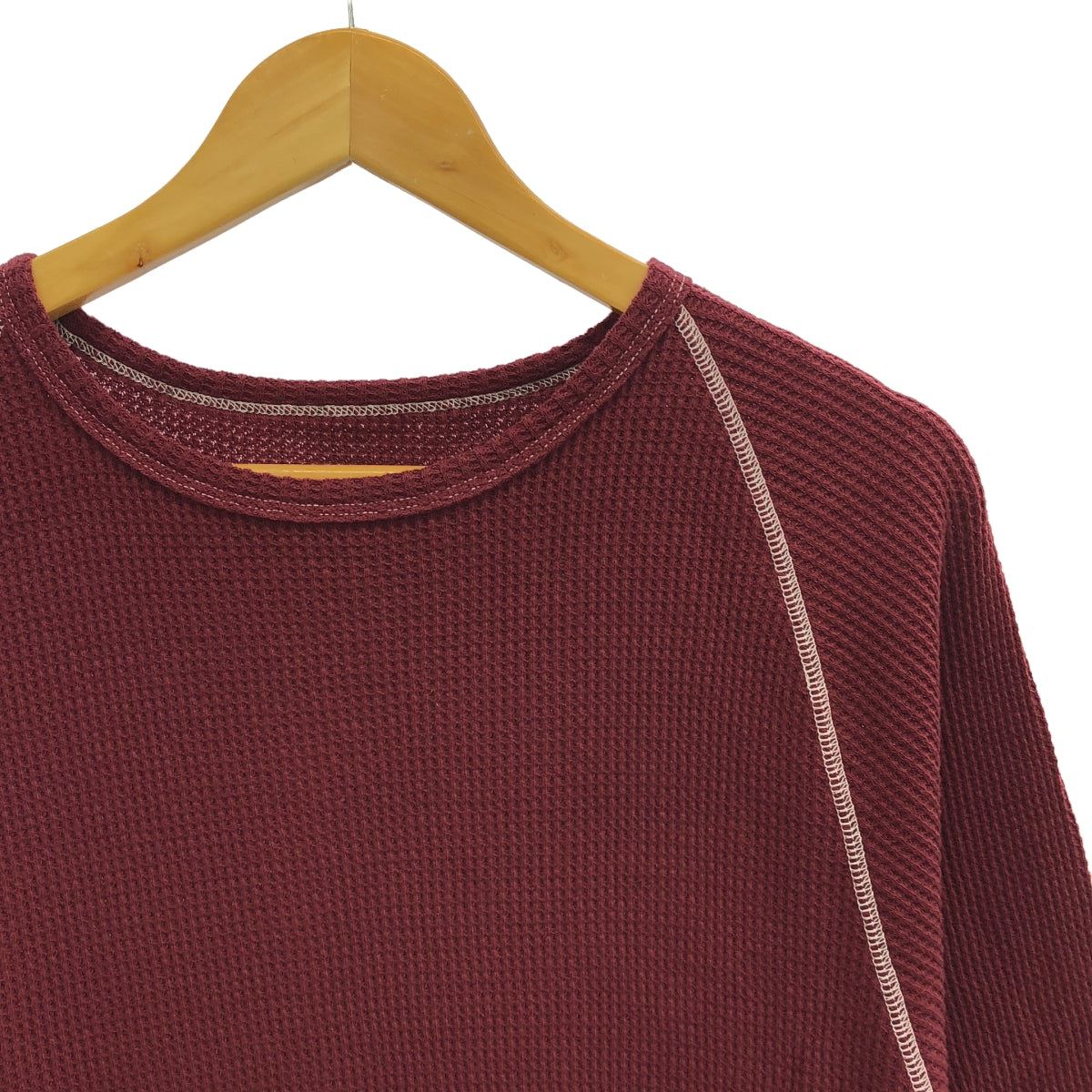 [New] prasthana / Prasthana | Waffle wide sleeve T-shirt | M | Burgundy | Men's