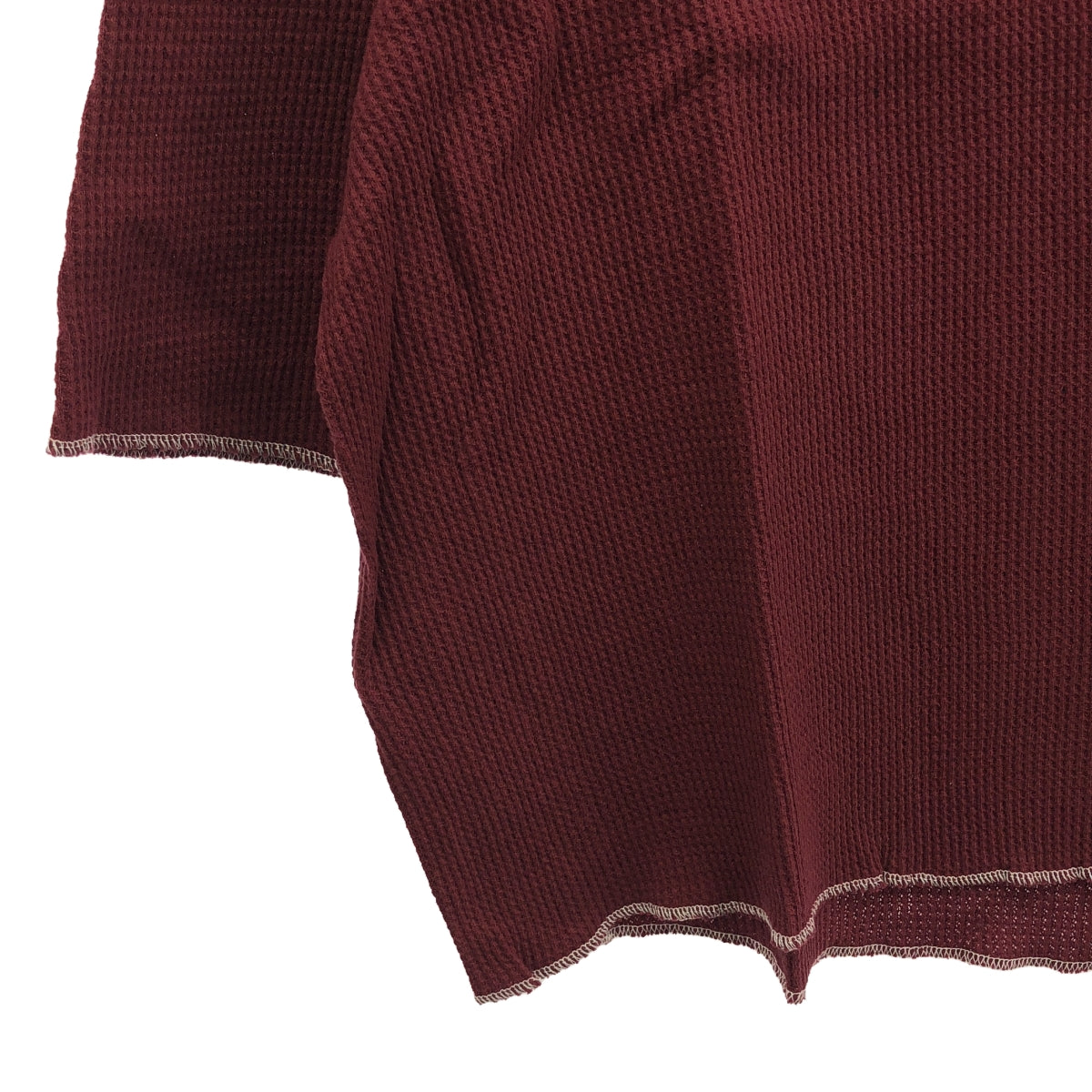 [New] prasthana / Prasthana | Waffle wide sleeve T-shirt | M | Burgundy | Men's