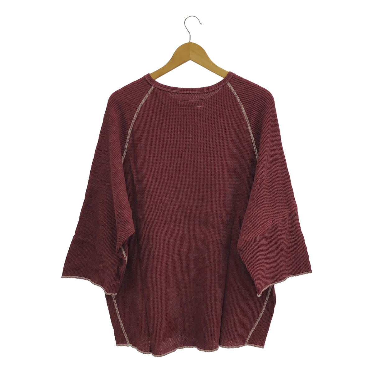 [New] prasthana / Prasthana | Waffle wide sleeve T-shirt | M | Burgundy | Men's