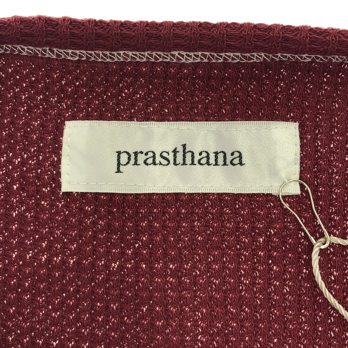 【신품】 prasthana / 프라스타나 | waffle wide sleeve T 셔츠 | M | 버건디 | 남성