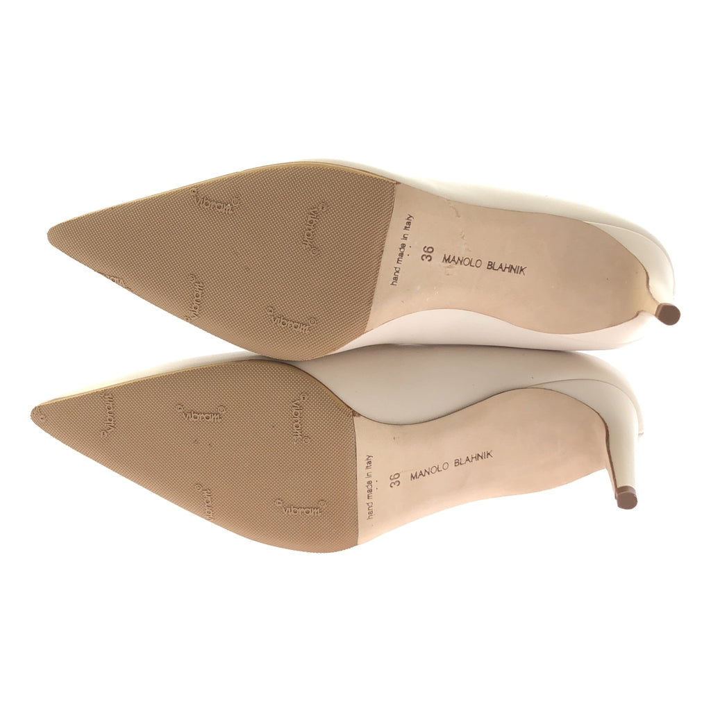 【成色極佳】MANOLO BLAHNIK | 真皮尖頭高跟鞋 | 36碼 | 米色 | 女士