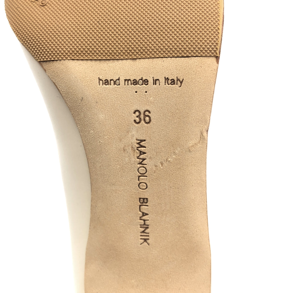 【成色極佳】MANOLO BLAHNIK | 真皮尖頭高跟鞋 | 36碼 | 米色 | 女士