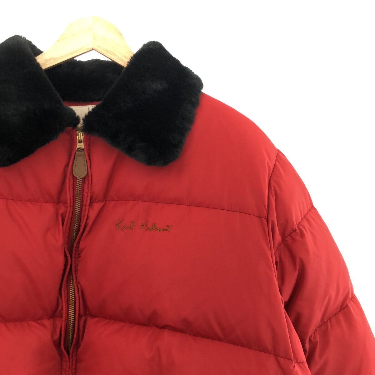 karl helmut / Karl Helm | Boa collar hooded down jacket | M | Red | Women's