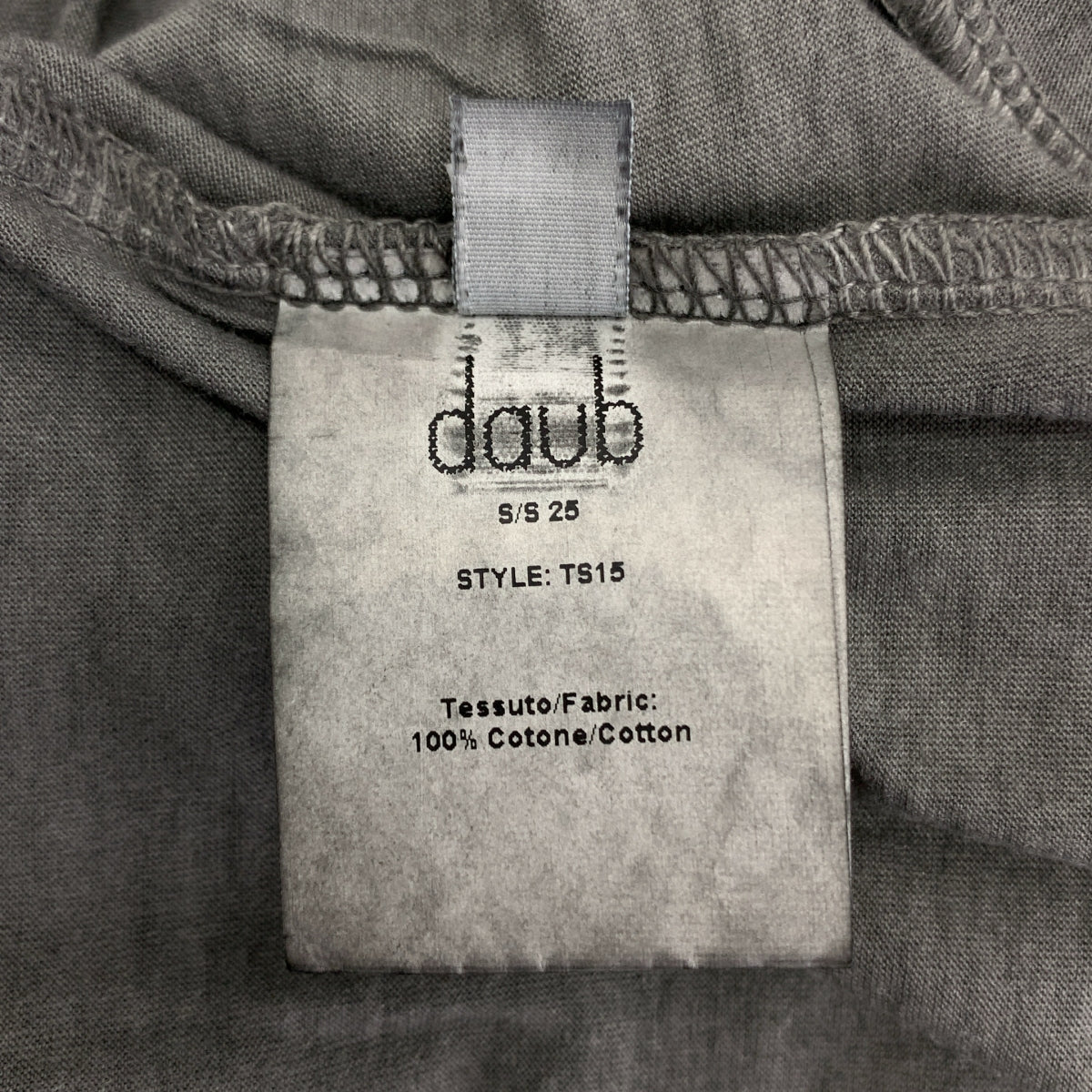 daub / 도브 | 염색 가공 재구성 크루넥 포켓 T 셔츠 컷소우 | 44 | 차콜 그레이 | 남성