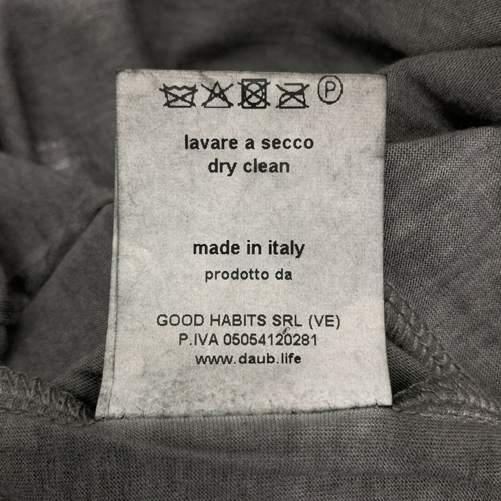 daub / 도브 | 염색 가공 재구성 크루넥 포켓 T 셔츠 컷소우 | 44 | 차콜 그레이 | 남성