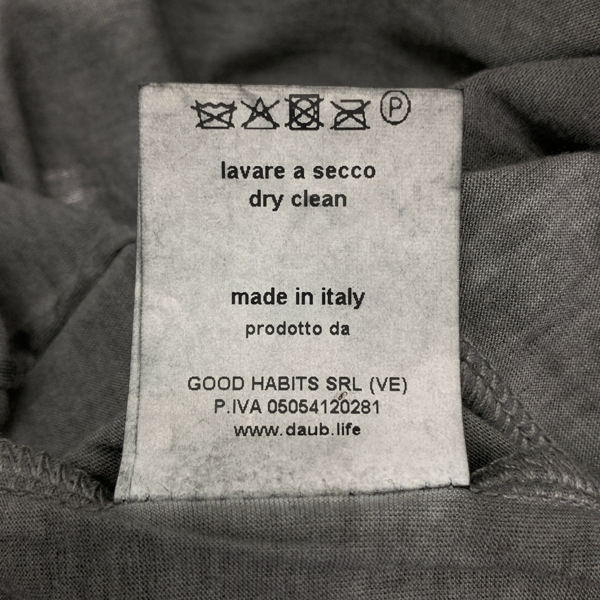 daub / 도브 | 염색 가공 재구성 크루넥 포켓 T 셔츠 컷소우 | 44 | 차콜 그레이 | 남성