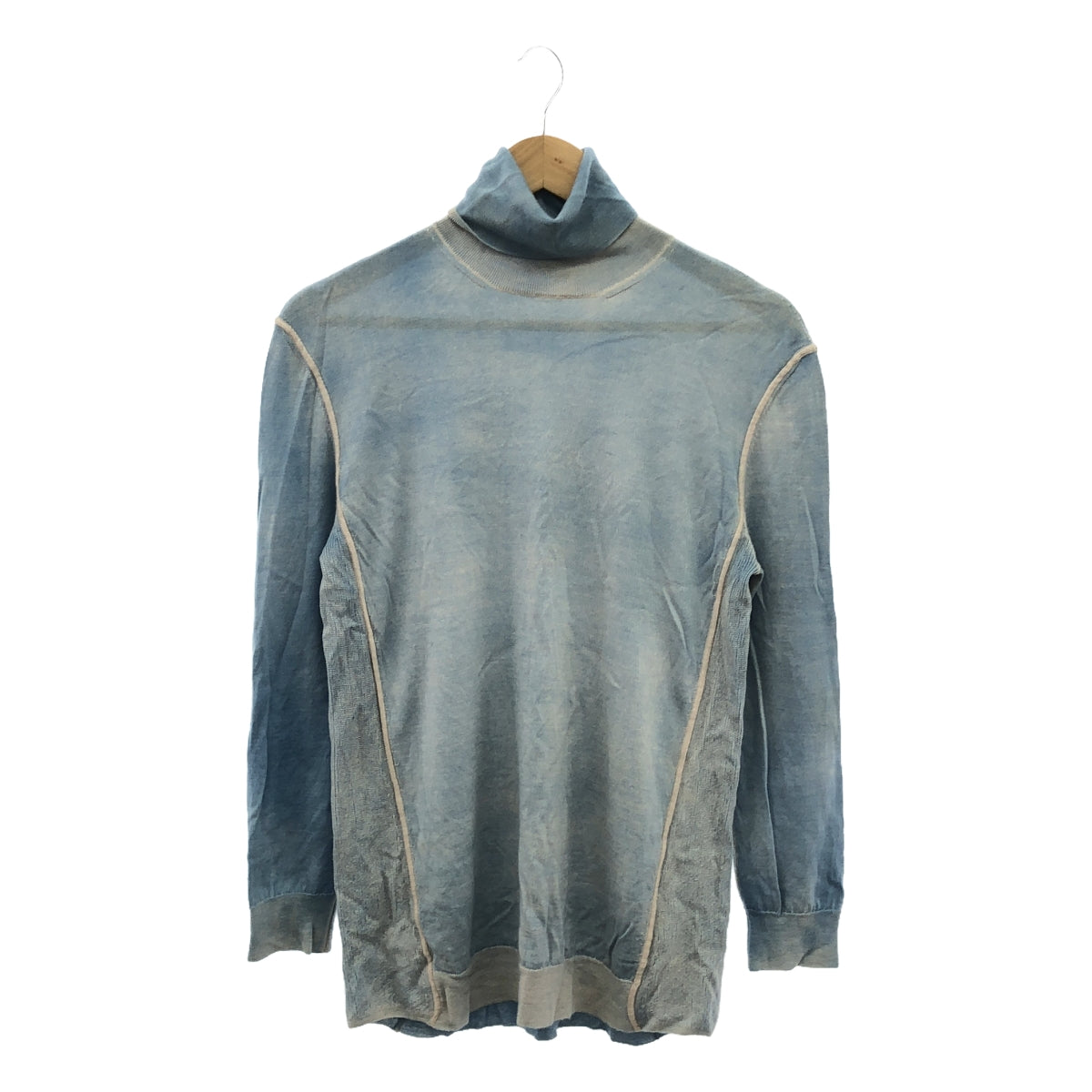 BOTTEGA VENETA |羊絨和絲綢漸變高領針織衫 |尺寸 38 |藍色 |女性的