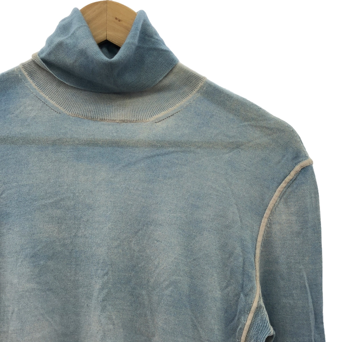 BOTTEGA VENETA |羊絨和絲綢漸變高領針織衫 |尺寸 38 |藍色 |女性的