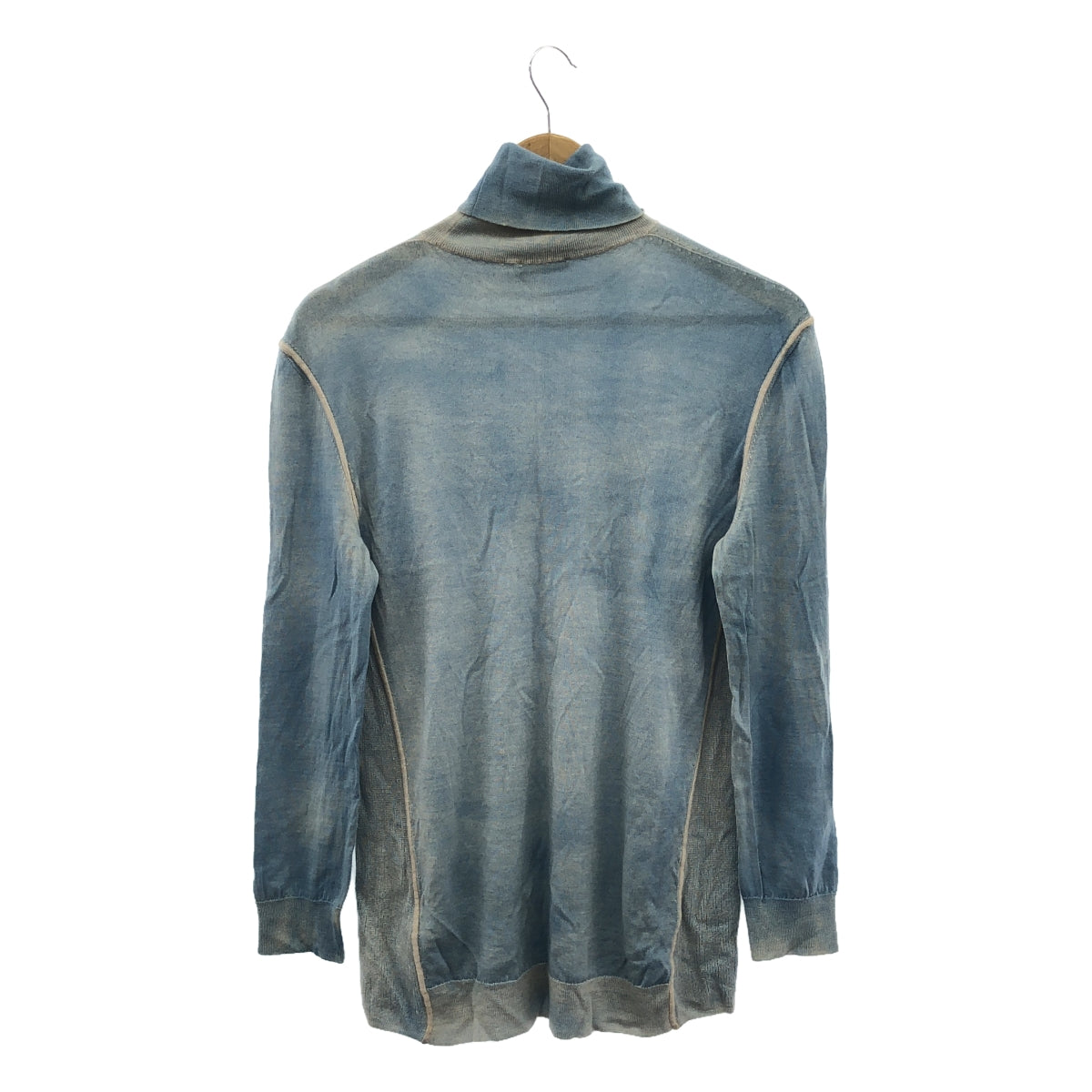 BOTTEGA VENETA |羊絨和絲綢漸變高領針織衫 |尺寸 38 |藍色 |女性的