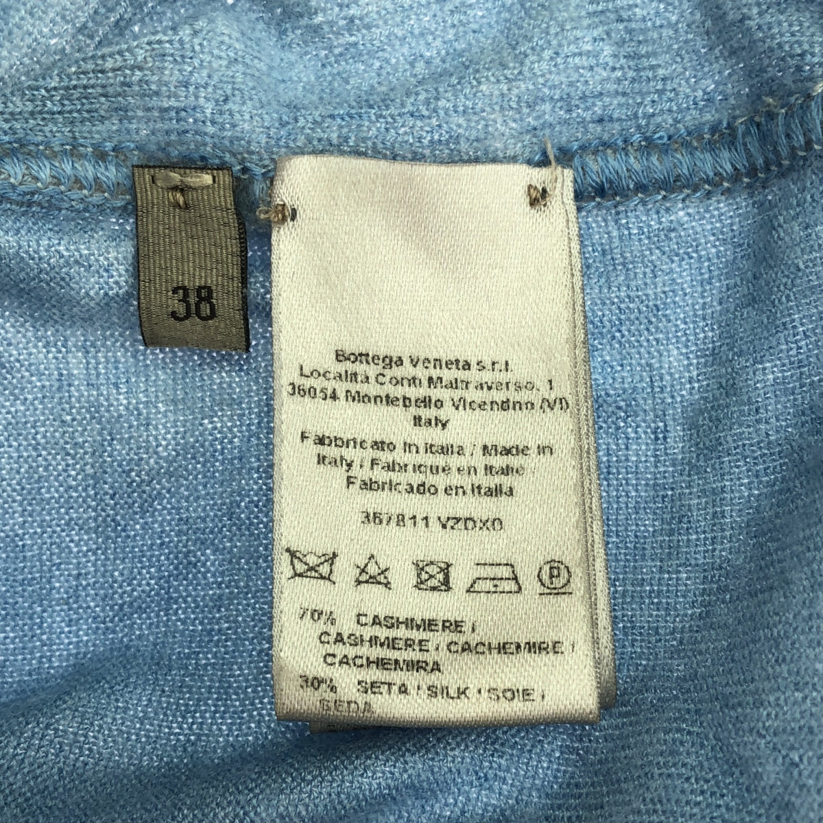 BOTTEGA VENETA |羊絨和絲綢漸變高領針織衫 |尺寸 38 |藍色 |女性的
