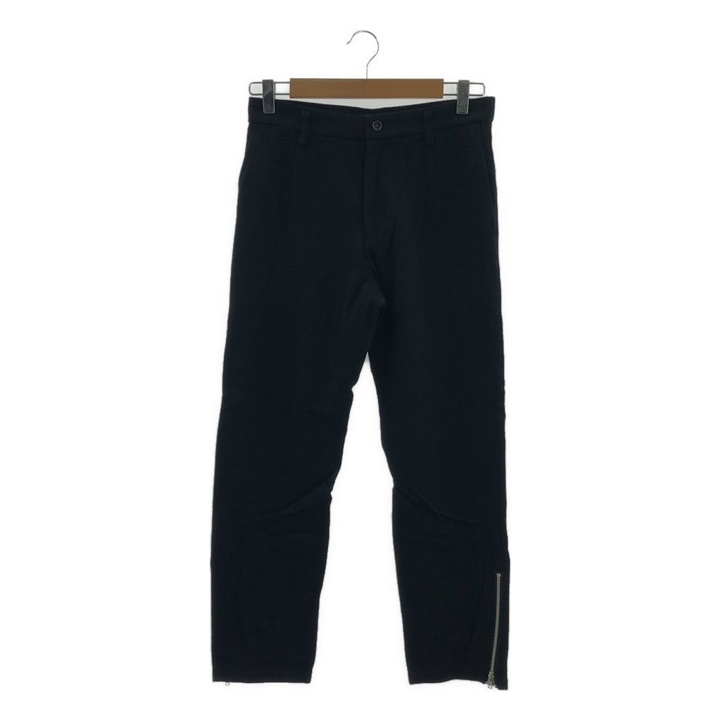 tricot COMME des GARCONS / 트리코콤 데 갤슨 | 2000AW | 양모 絨絨 밑단 지퍼 슬릿 팬츠 | M | 블랙 | 여성