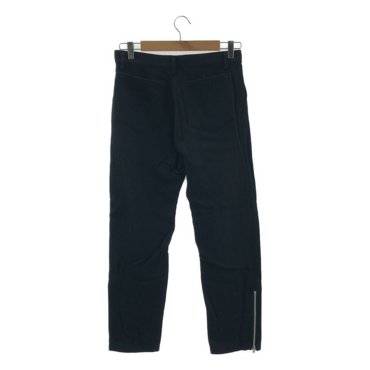 tricot COMME des GARCONS / トリココムデギャルソン | 2000AW | ウール 縮絨 裾ジップ スリット パンツ | M | ブラック | レディース