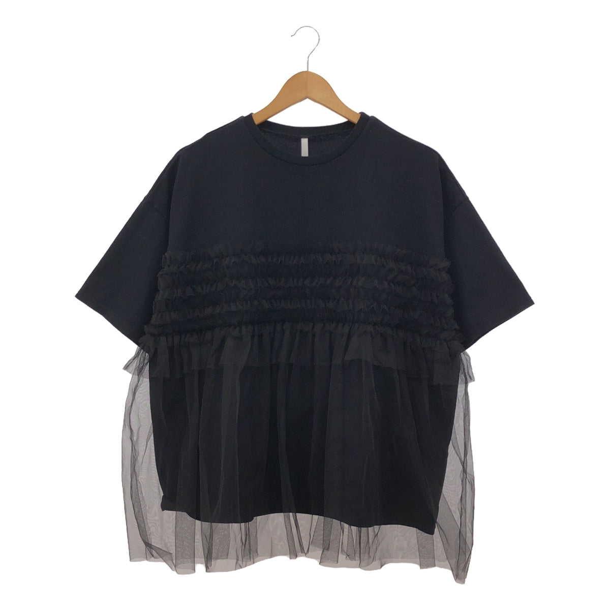 PARIS DE AOUNE | Classic Jersey Tulle Combo Frill Pullover Cut and Sew | 3 | Women's