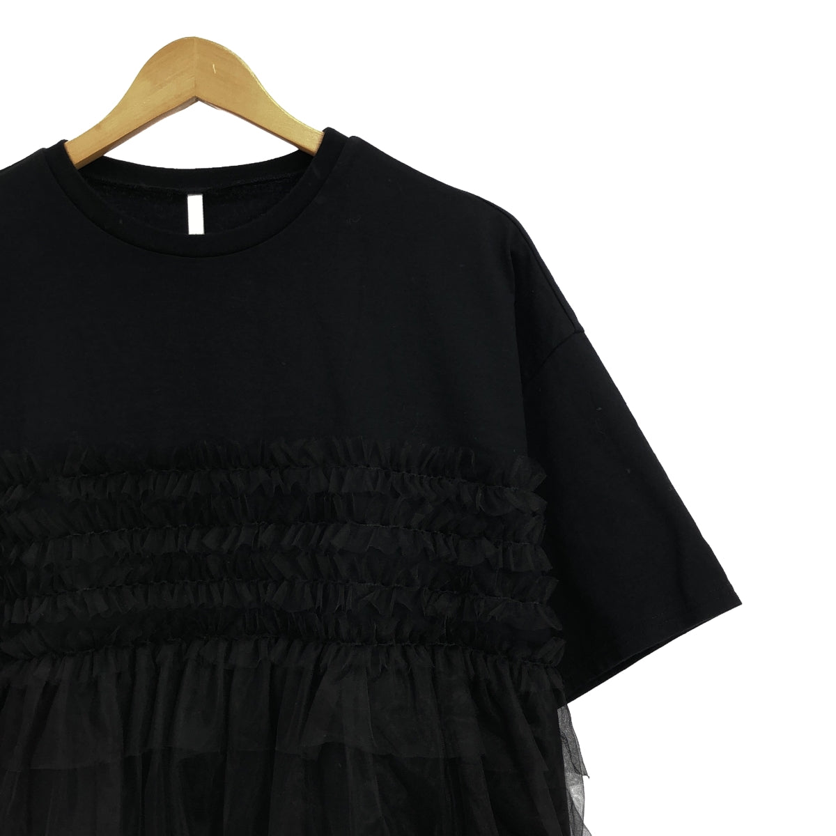 PARIS DE AOUNE | Classic Jersey Tulle Combo Frill Pullover Cut and Sew | 3 | Women's