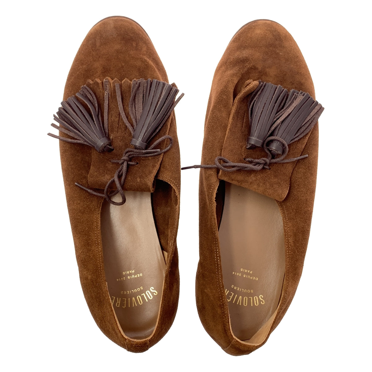 SOLOVIERE | 絨面革和皮革流蘇樂福鞋 | 尺寸 42 | 棕色 | 男士