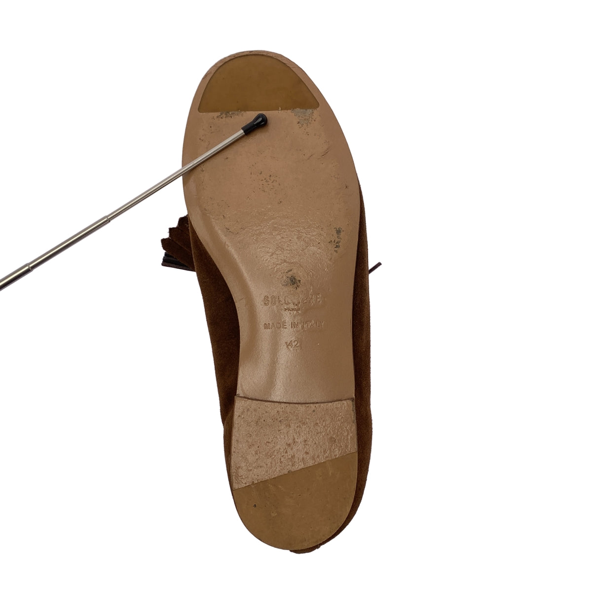 SOLOVIERE / 솔로비에르 | 스웨이드 가죽 술 로퍼 가죽 신발 | 42 | 브라운 | 남성