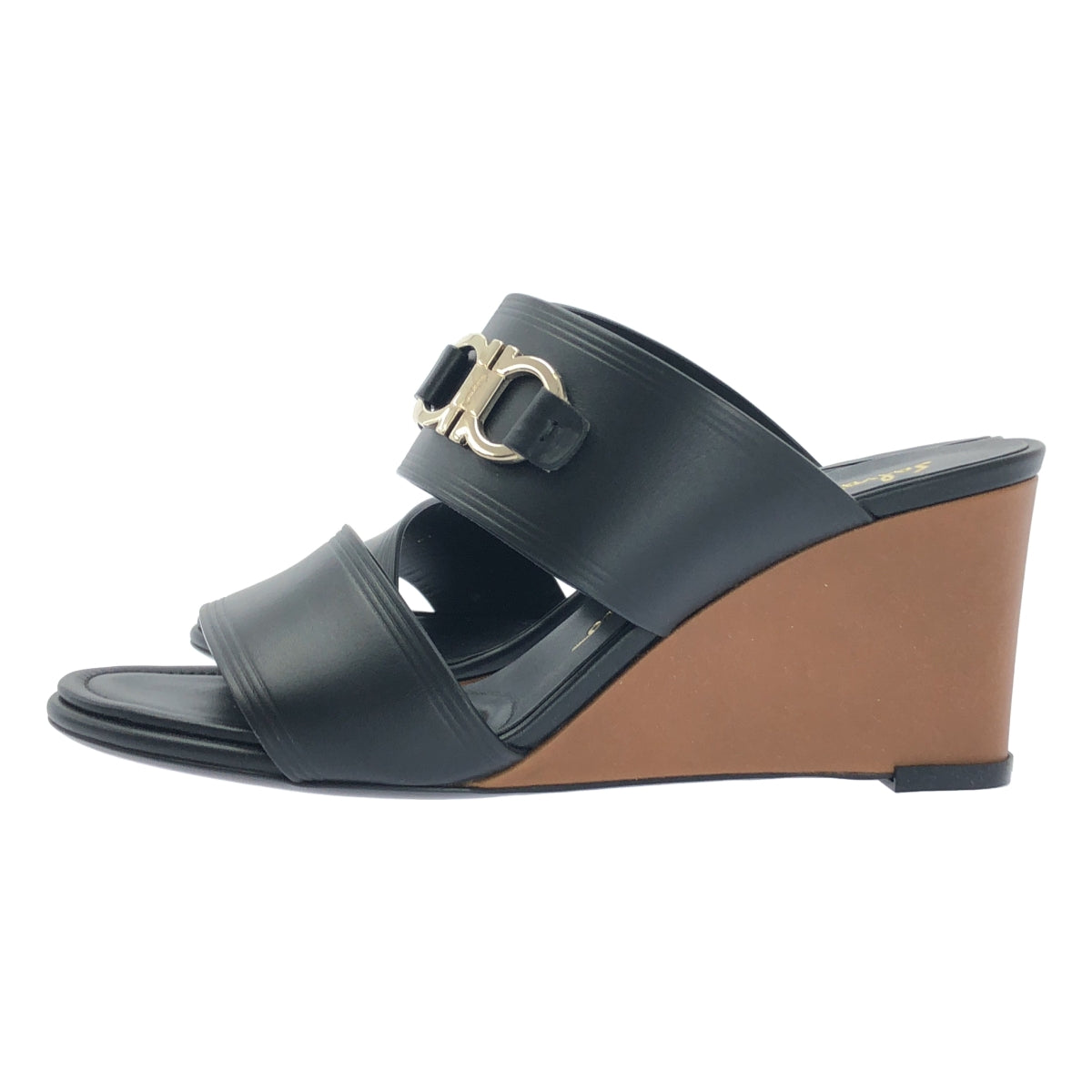 Salvatore Ferragamo / 살바토레 페라가모 | CHAIM 70 더블 간치니 웨지 샌들 | 8 |