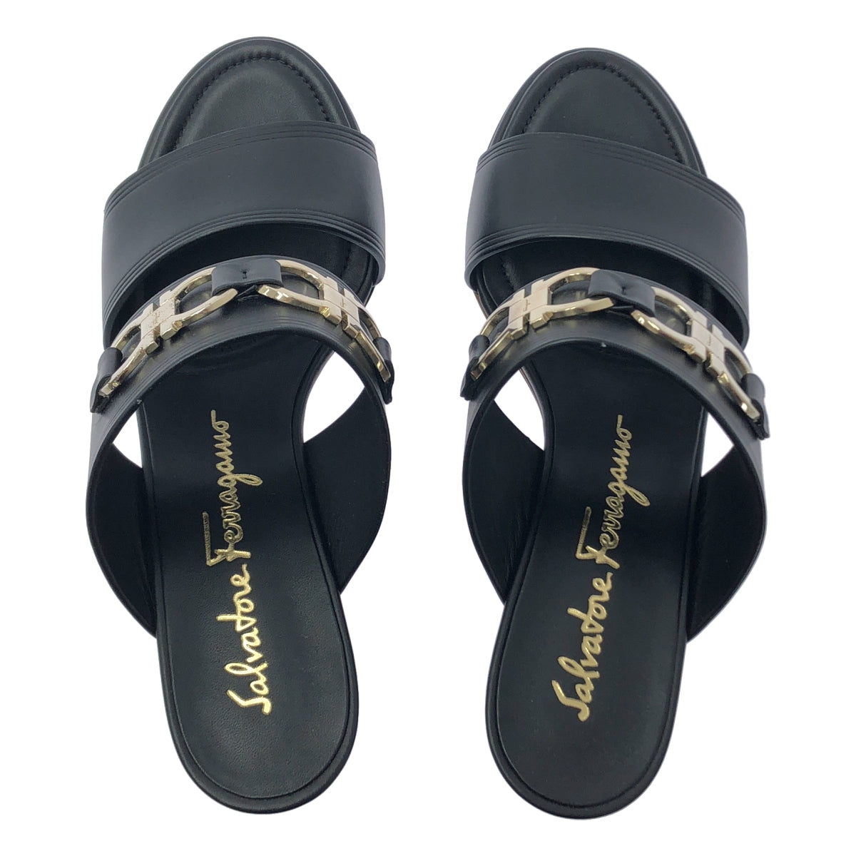 Salvatore Ferragamo / 살바토레 페라가모 | CHAIM 70 더블 간치니 웨지 샌들 | 8 |