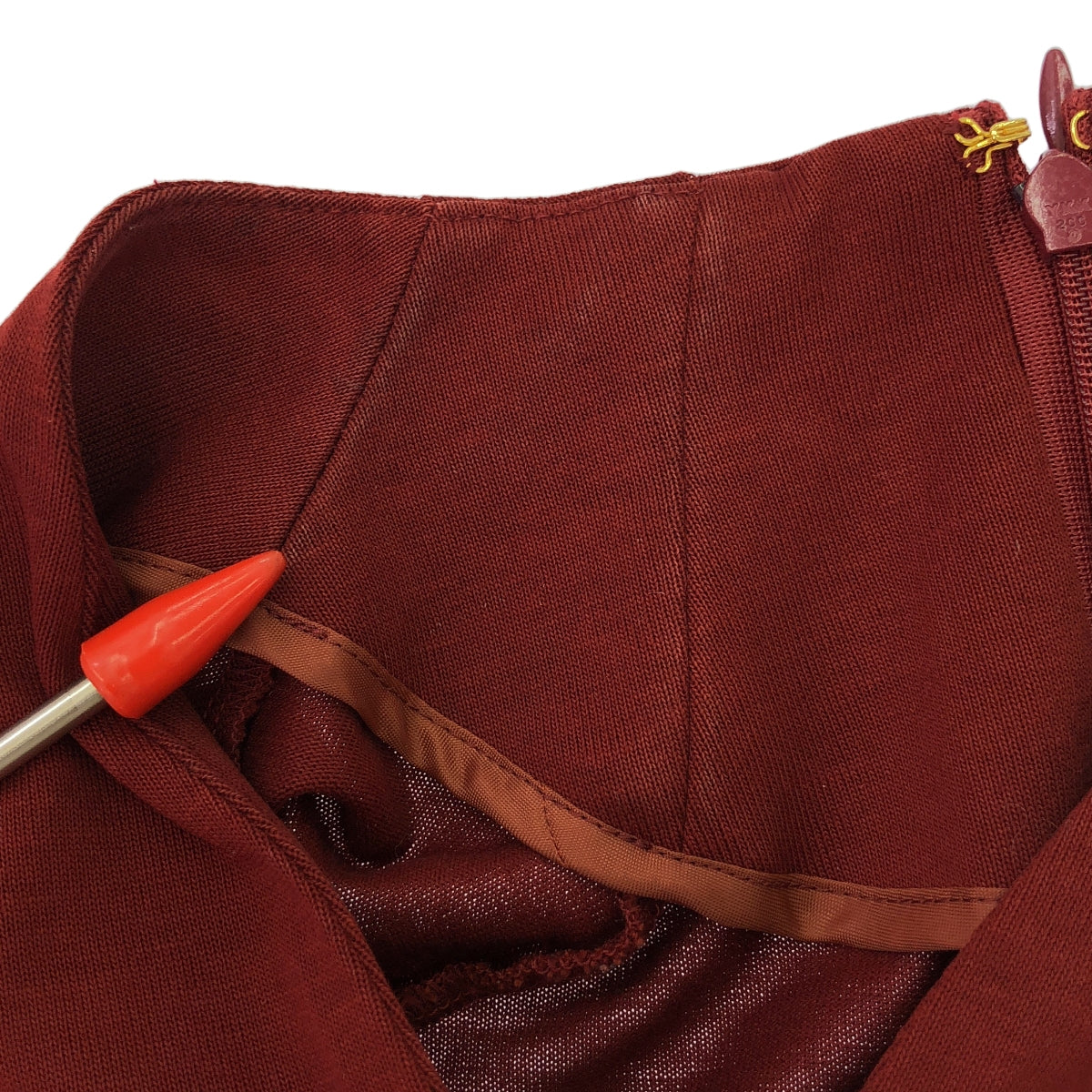 Mame Kurogouchi / マメクロゴウチ | 2022AW | V-Neck Classic Cotton Dress Vネックドレス ワンピース | 1 | テラコッタ | レディース