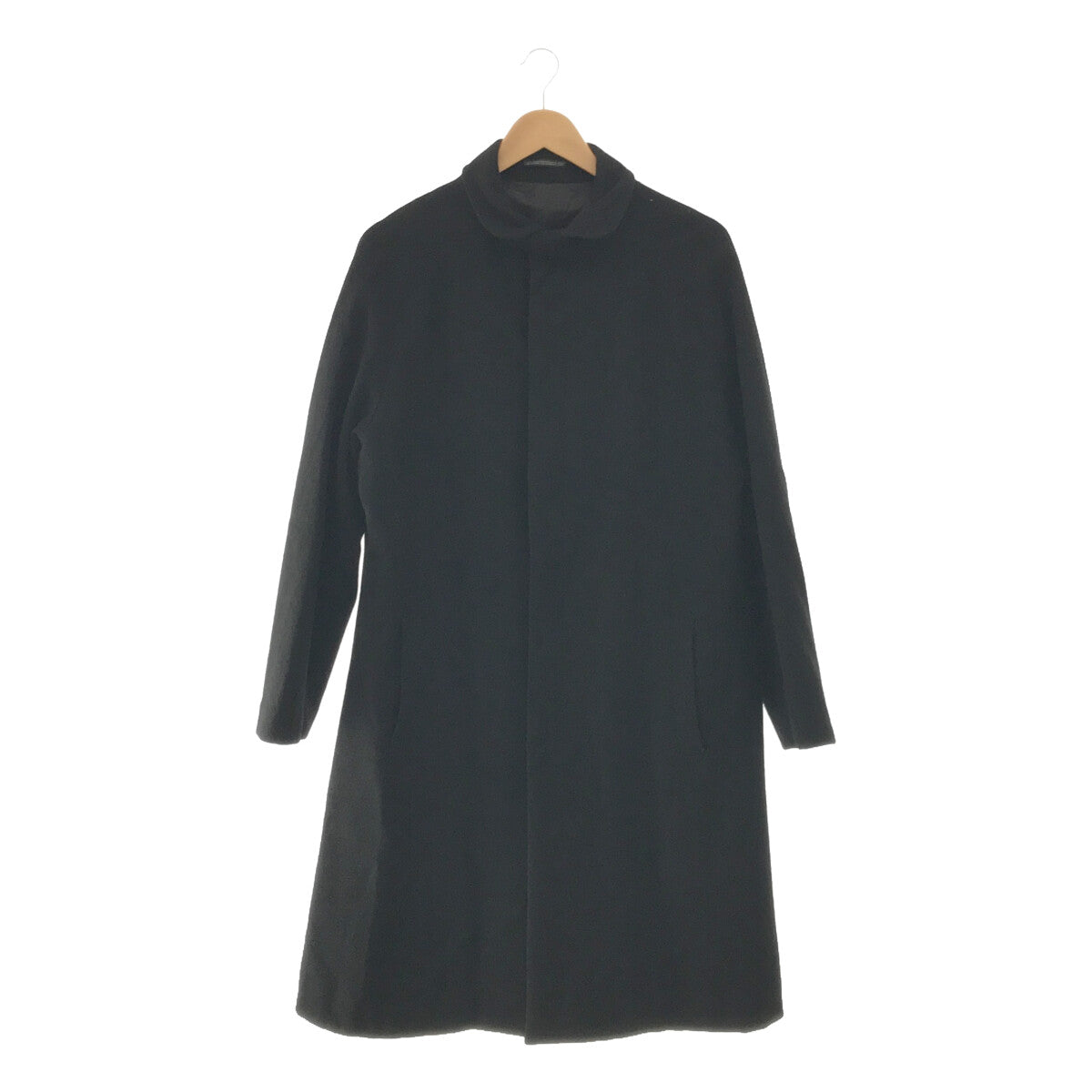 YOHJI YAMAMOTO +NOIR / Yohji Yamamoto Plus Noir | Wool nylon round collar coat | 2 | Black | Women's