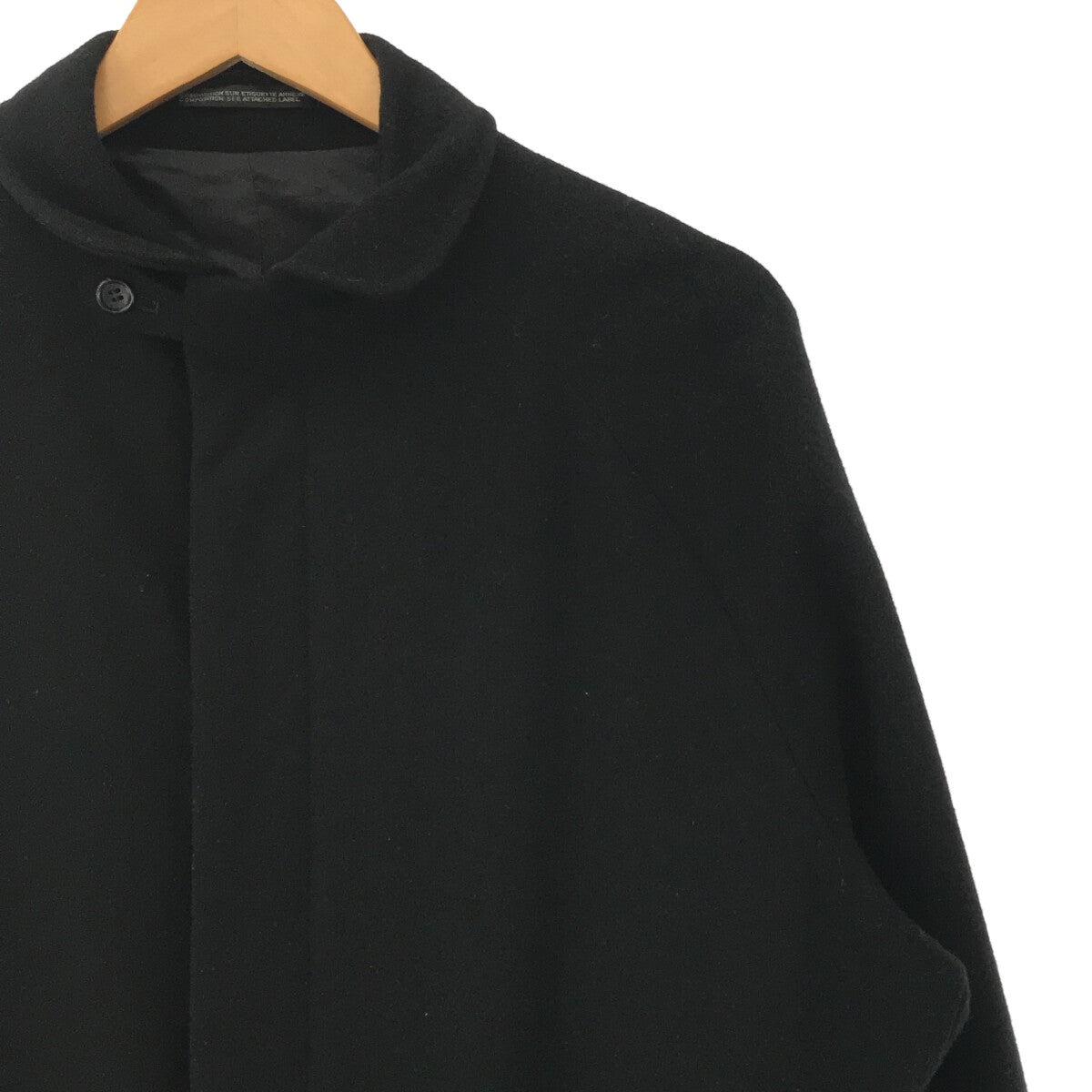 YOHJI YAMAMOTO +NOIR / Yohji Yamamoto Plus Noir | Wool nylon round collar coat | 2 | Black | Women's