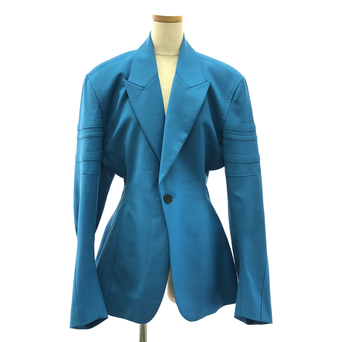 [全新] BONBOM | 羊毛尼龍西裝外套 | M | 綠松石色 | 女款