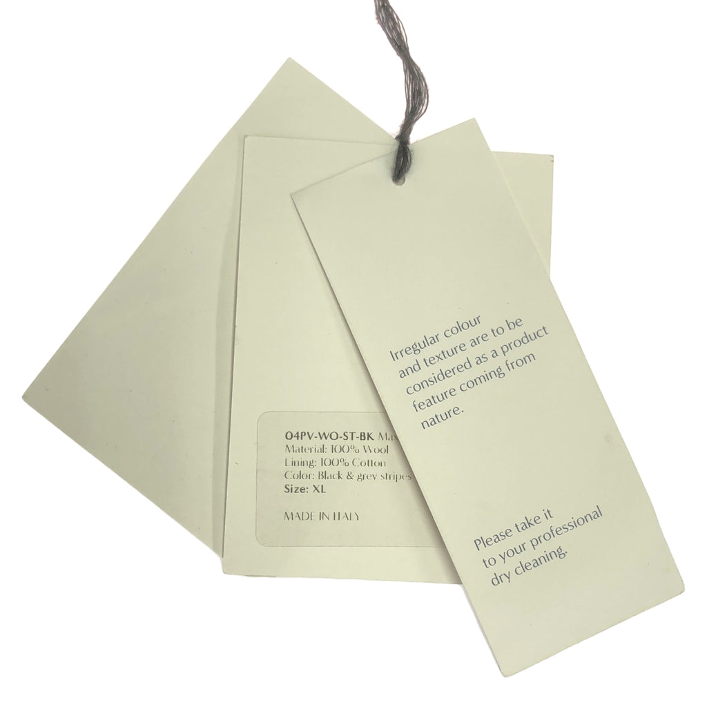 [新] Cristaseya / Cristaseya | 2024秋冬 | #23 超大褲 - 日本羊毛斜紋大褲 |加大尺碼 |黑色條紋 |男士