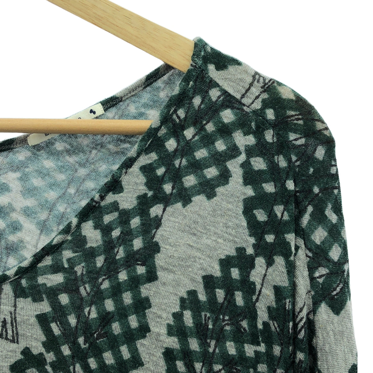 [狀況良好] mina perhonen | 2012春夏 |北森林人造絲剪裁和縫紉 | 36 |綠色 |女性的