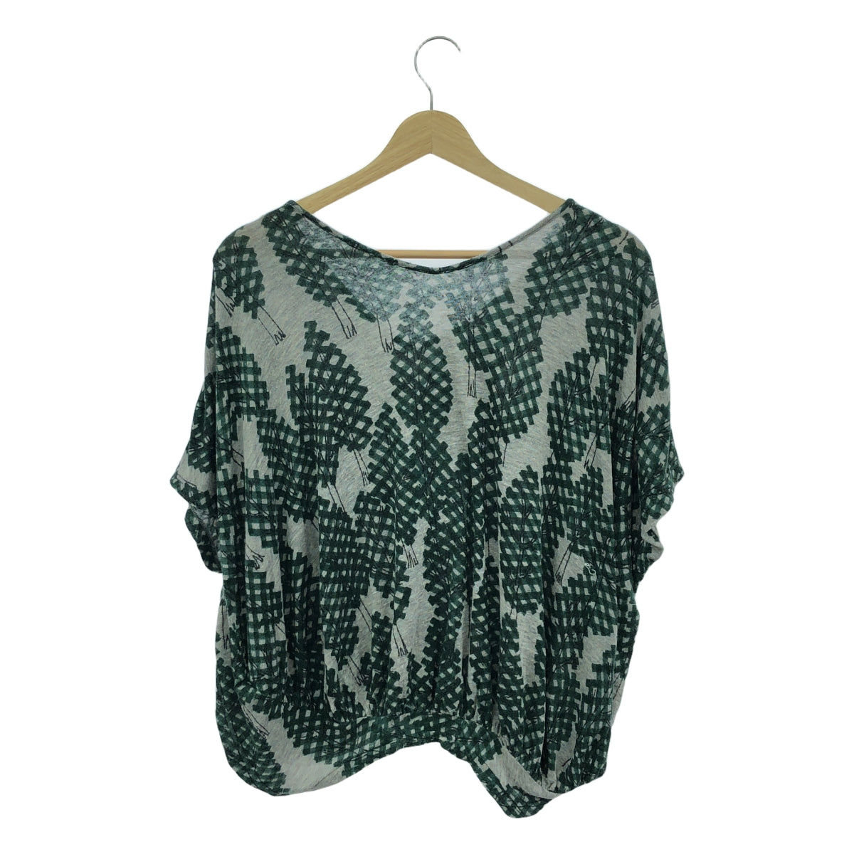 [狀況良好] mina perhonen | 2012春夏 |北森林人造絲剪裁和縫紉 | 36 |綠色 |女性的