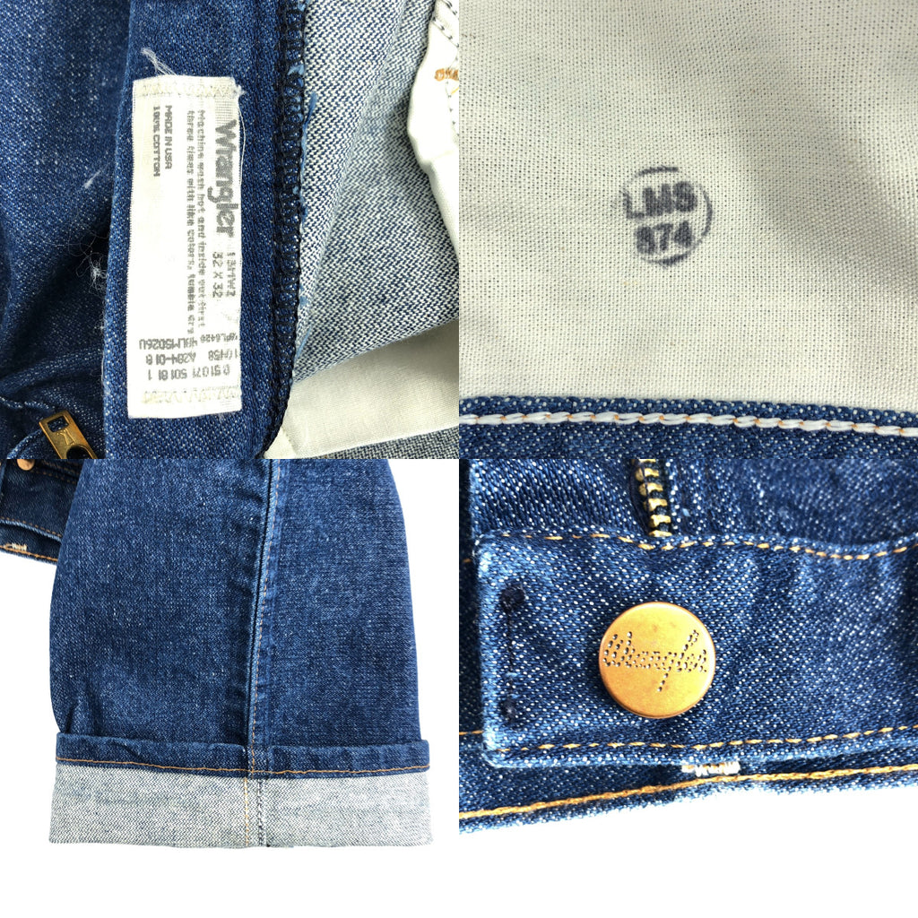 Wrangler | 皮革拼接牛仔褲 | 尺寸 32 | 男士