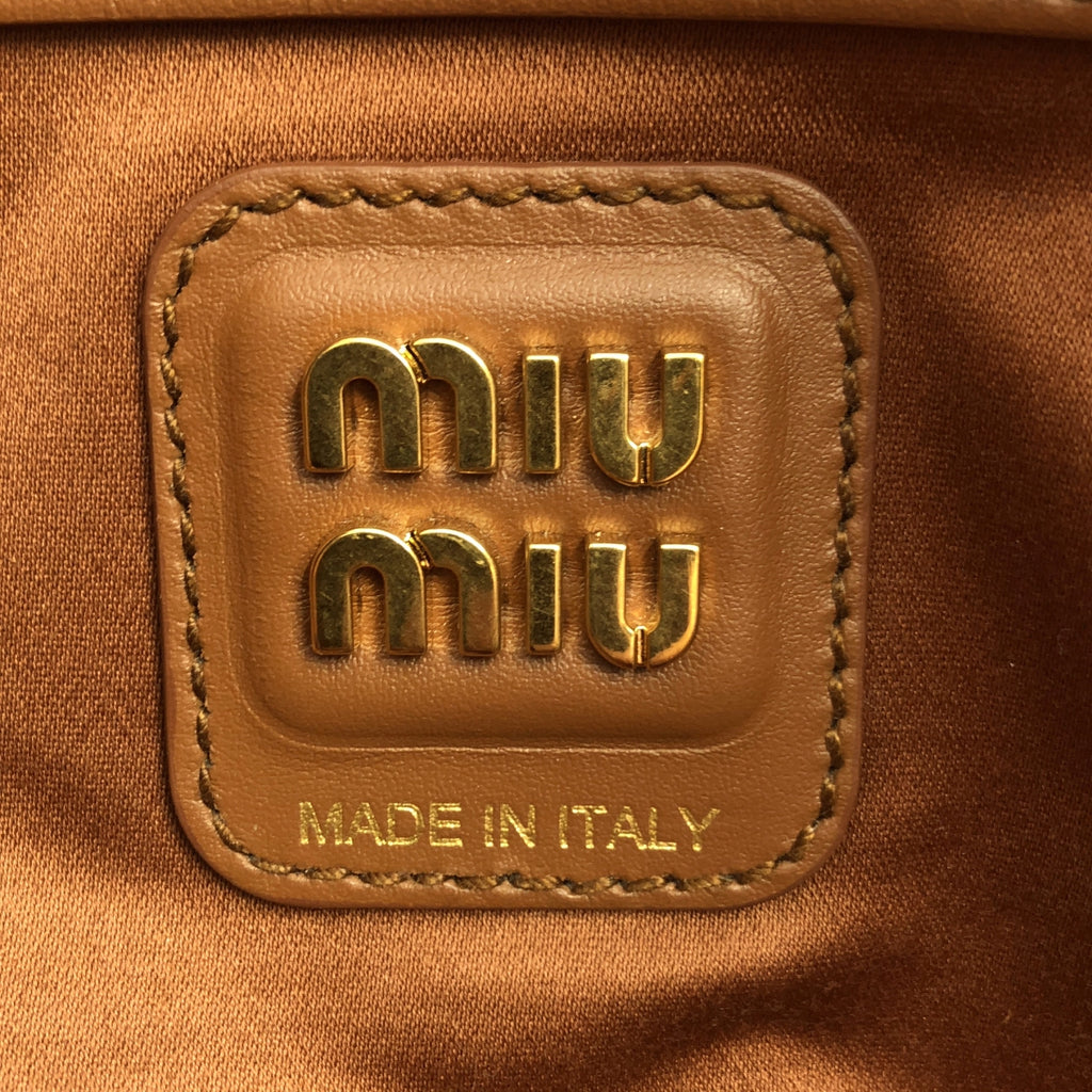 miu miu / ミュウミュウ | Beau レザー ロゴ トップハンドル ボー バッグ |