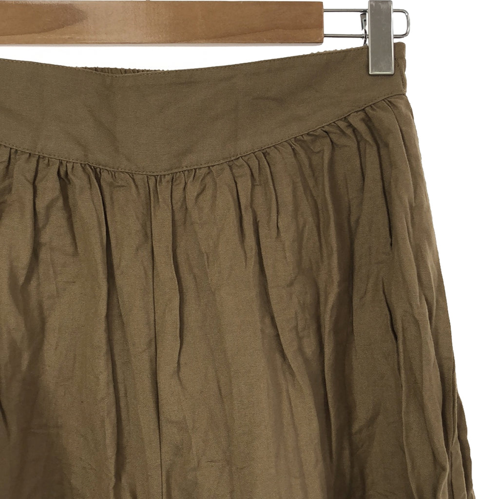 kha:ki / 卡其色 | CRINKEL WIDE PANTS 亞麻褶皺寬褲 | 1 |米色 |女性的