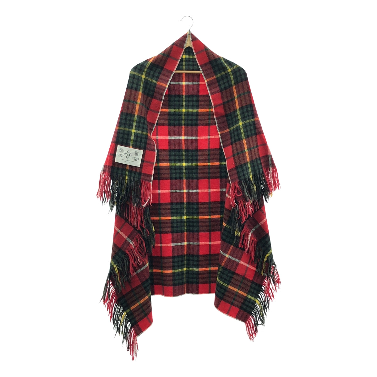 R&amp;D.M.Co / 올드 맨즈 테일러 | 대형 울 체크 프린지 스톨 머플러 | 멀티 컬러