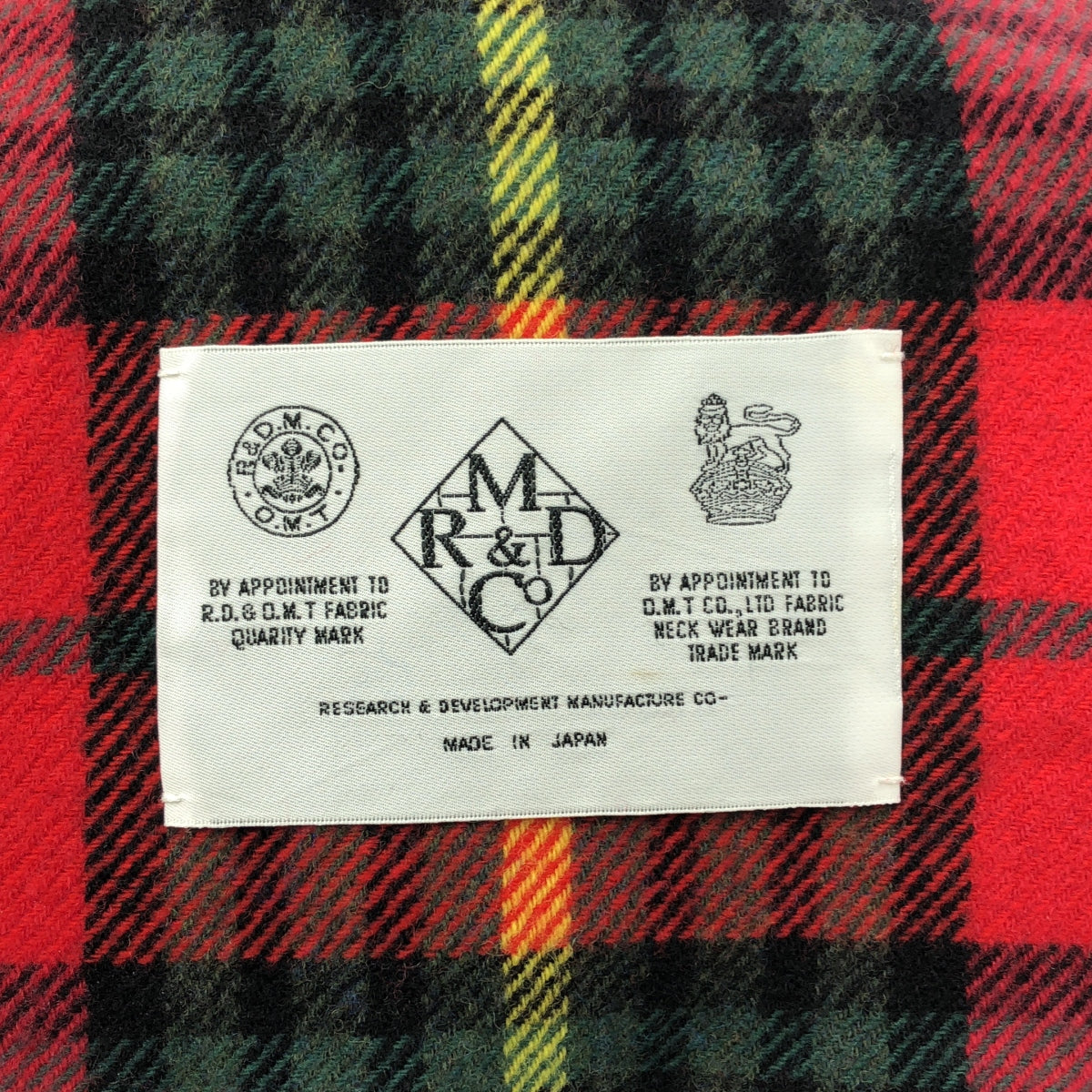 R&amp;D.M.Co / 올드 맨즈 테일러 | 대형 울 체크 프린지 스톨 머플러 | 멀티 컬러