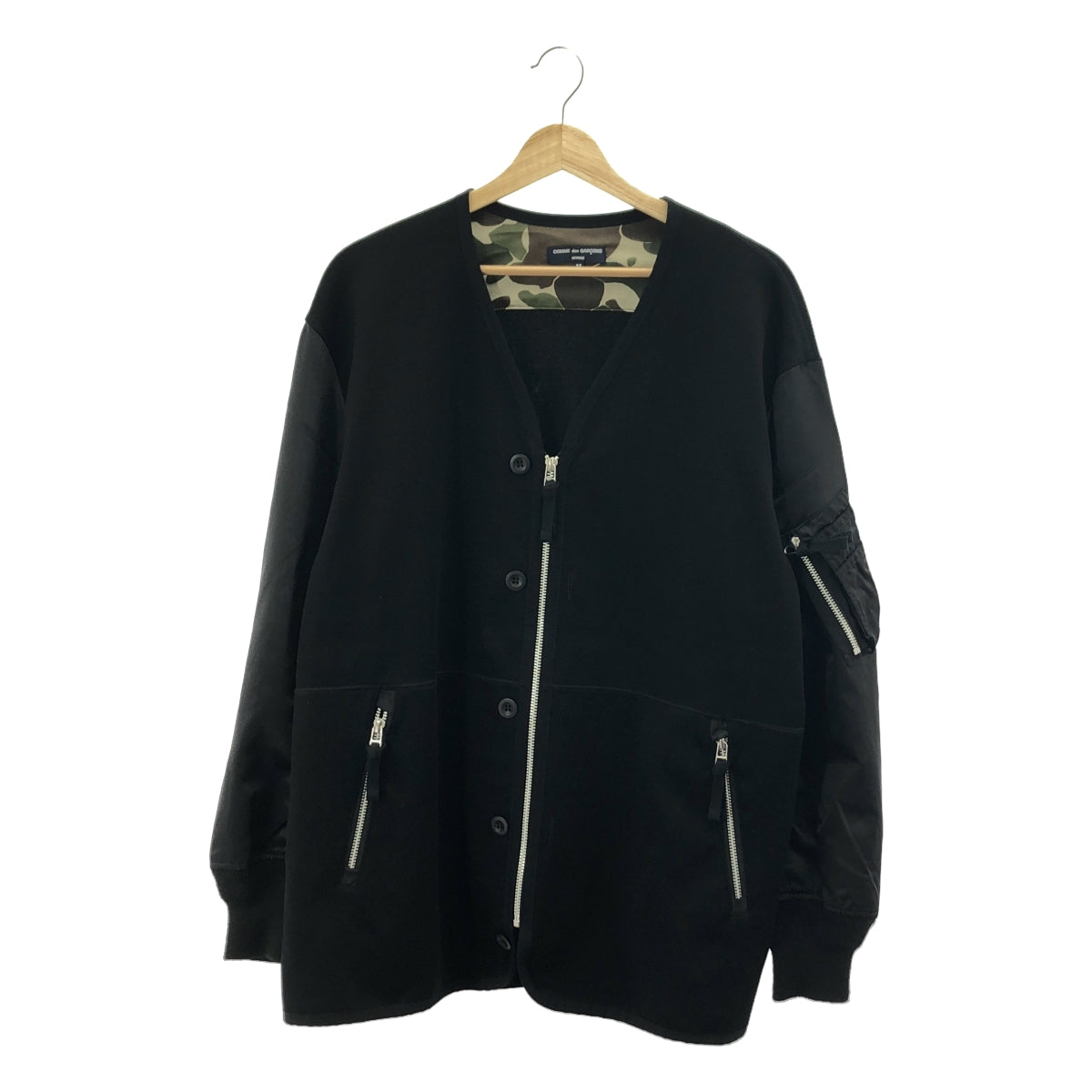 COMME des GARCONS HOMME / コムデギャルソンオム | 2023AW | コットン ナイロン 切替 カーディガン | M |