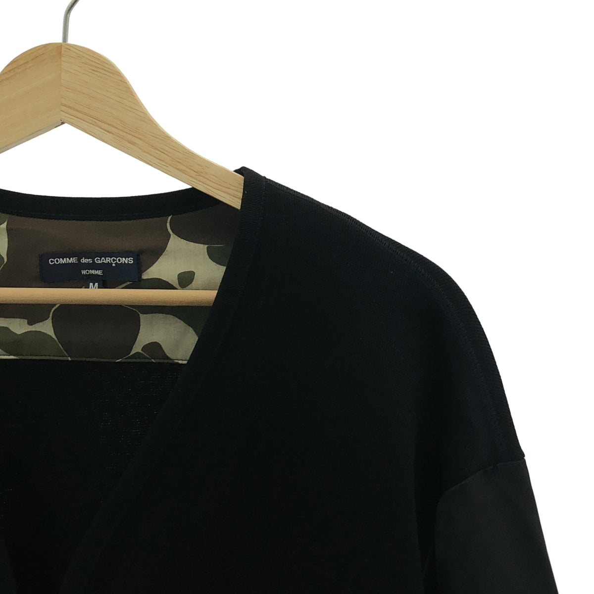 COMME des GARÇONS HOMME | 2023 秋冬 |棉質與尼龍條紋開襟衫 |尺寸 M |