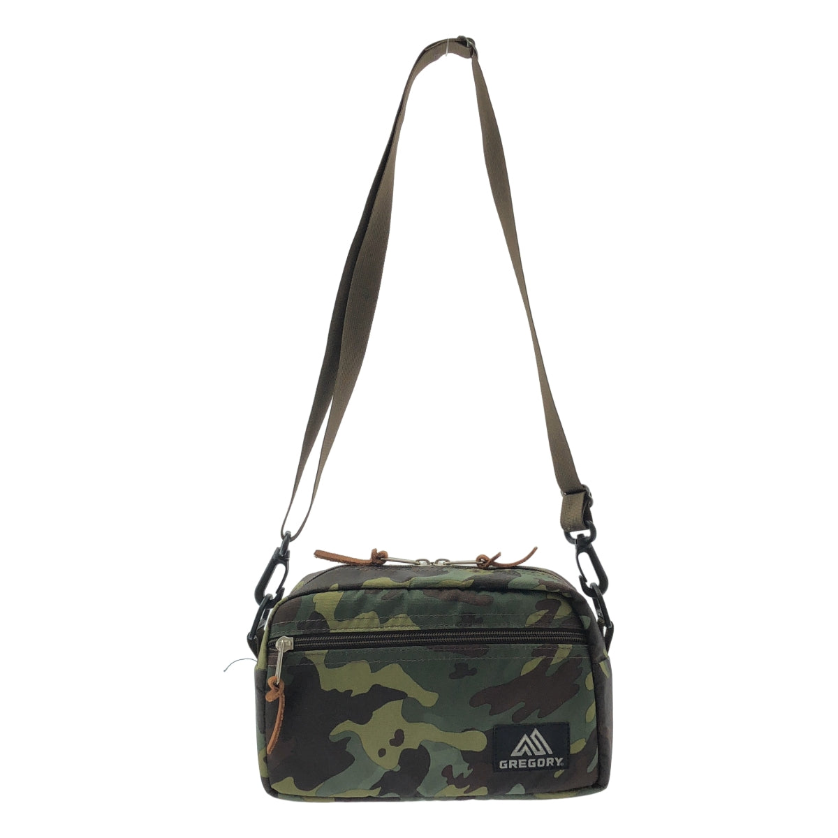 GREGORY / 그레고리 | 총 무늬 위장 위장 로고 패딩 숄더백 / 유니섹스 | M | 카키 | 남성