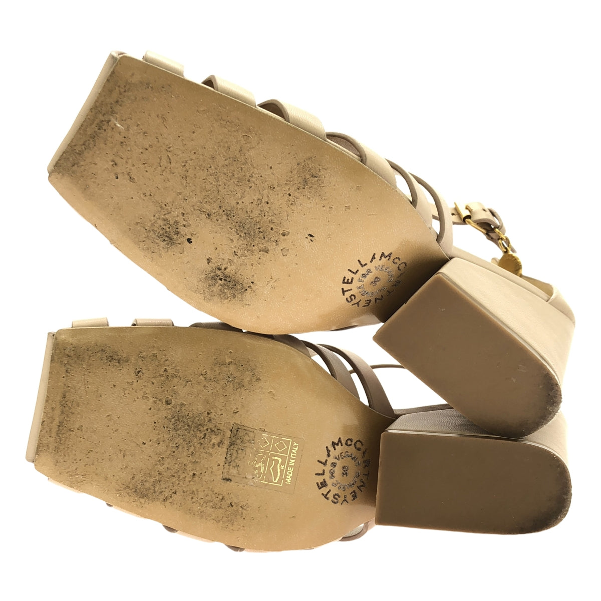 STELLA McCARTNEY / 스텔라 맥카트니 | COWBOY ECO ALTER MAT 스퀘어 투 검투사 웨지 솔 샌들 | 36 | 베이지 | 여성