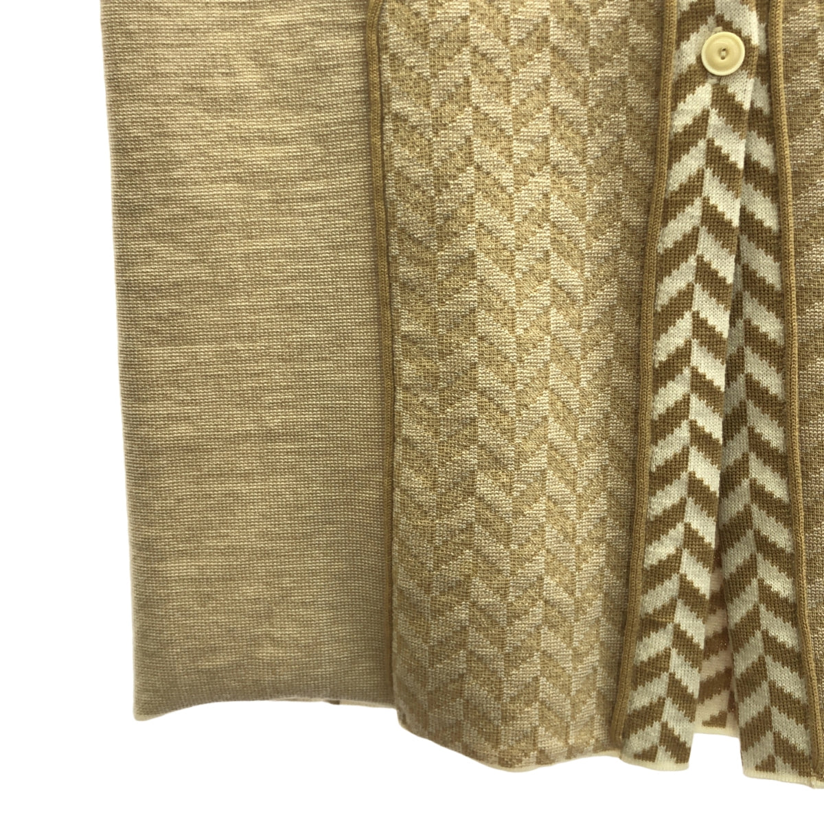 【美品】  TAN / タン | 2020AW | 総柄 モザイクパターン フロントボタン ニット スカート | F | ブラウン/ベージュ | レディース