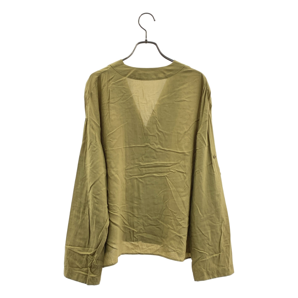 GALERIE VIE / ギャルリーヴィー | 2021SS | ウォッシャブルレーヨン オープンカラーワイドシャツ | 36 | カーキ系 | レディース