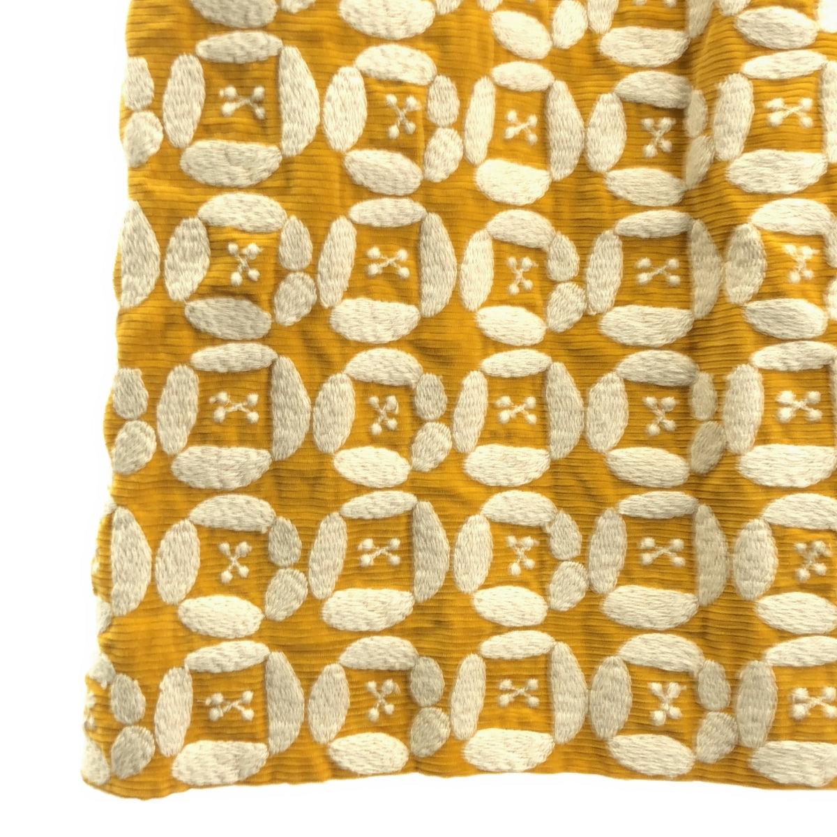 [狀況極佳] mina perhonen | dear | 刺繡無領大衣 | 全襯裡 | 38碼 | 芥末黃 | 女款