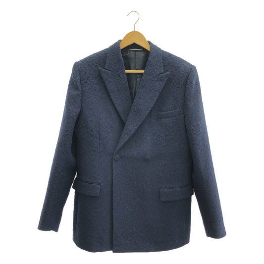 [Good Condition] Dior homme | Wool and Cotton Blend Tweed Jacket | Tweed jacket | Fully lined with logo | Size 46 | Navy | Men's