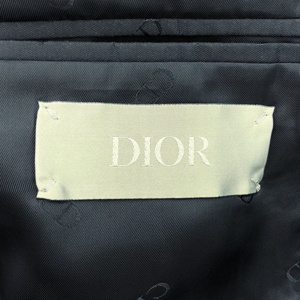 [Good Condition] Dior homme | Wool and Cotton Blend Tweed Jacket | Tweed jacket | Fully lined with logo | Size 46 | Navy | Men's