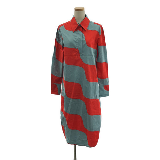 marimekko |彈性棉質皮帶襯衫裙 | 36 |女性的